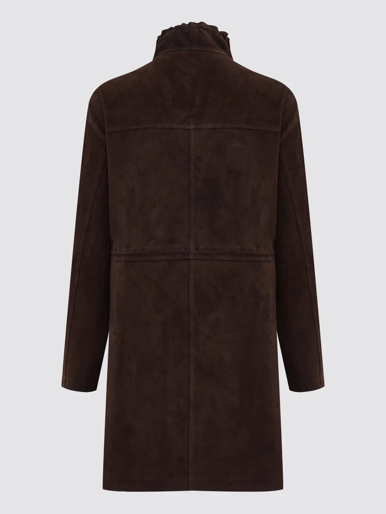 Коричневая женская замшевая куртка премиум класса 3114з, размер 44, артикул 92670-1