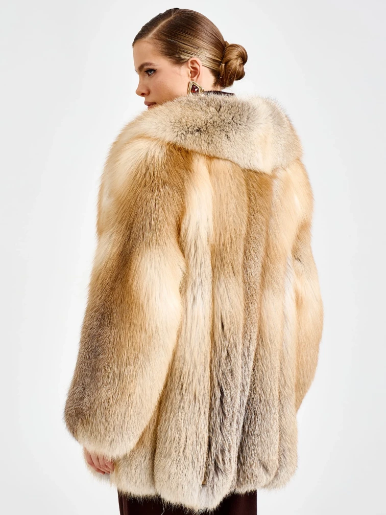 Женская короткая шуба из меха лисы Л1010-816, рыжая, размер 48, артикул 92720-3