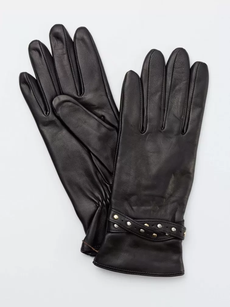 Перчатки кожаные женские IS01447, черные, p. 7, арт. 20300-0