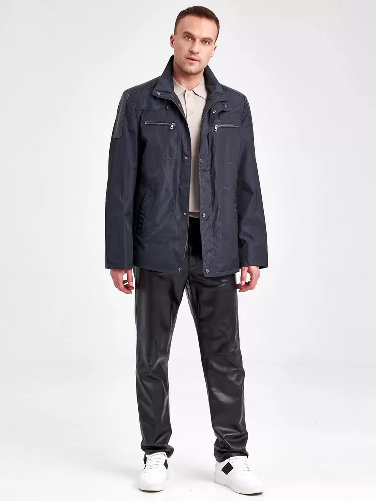 Текстильная куртка мужская 07214, с кожаными отделками, черный, р. 48, арт. 40940-1