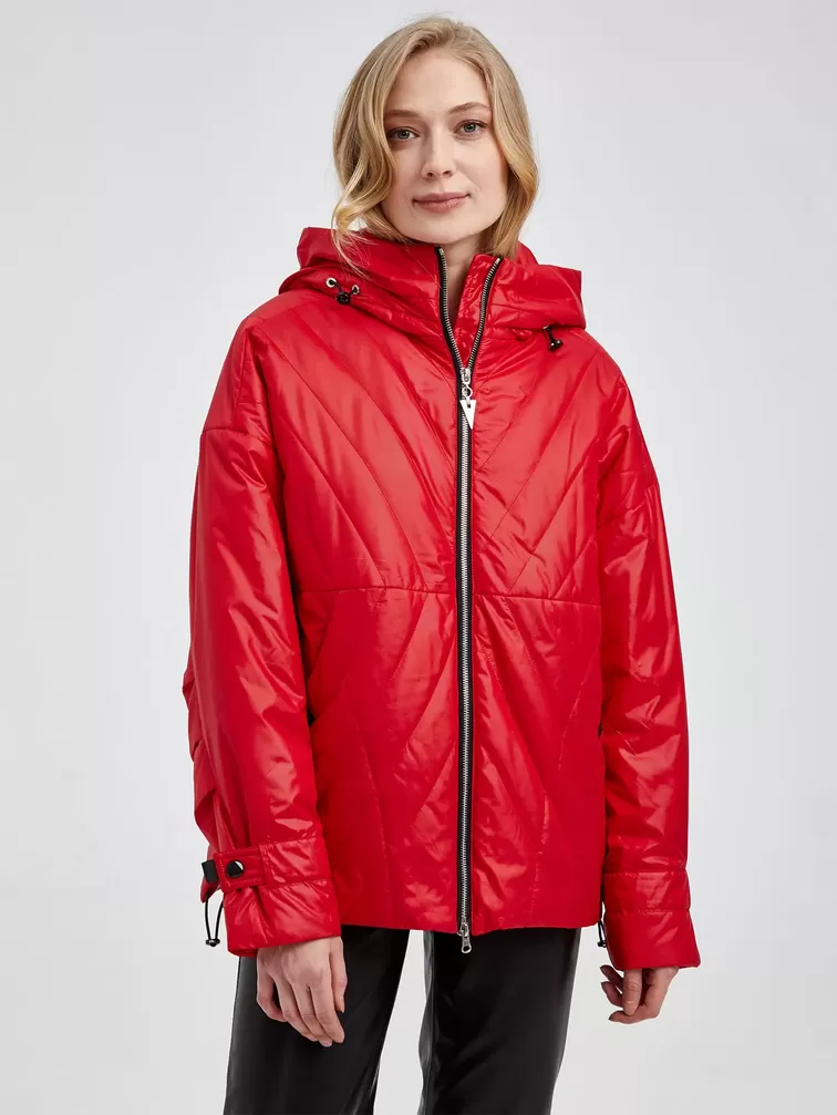Демисезонный комплект женский: Куртка 20007 + Брюки 03, красный/черный, р. 42, арт. 111331-2