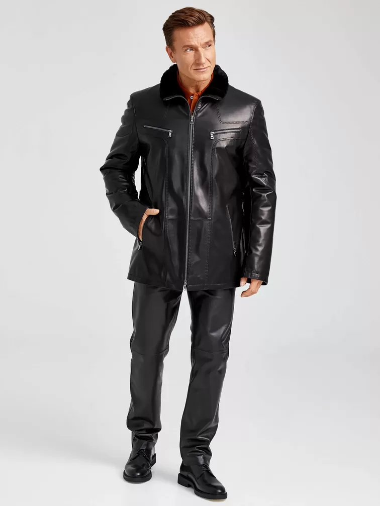 Куртка мужская утепленная 537мех + Брюки мужские 01, черный/черный, артикул 140430-0