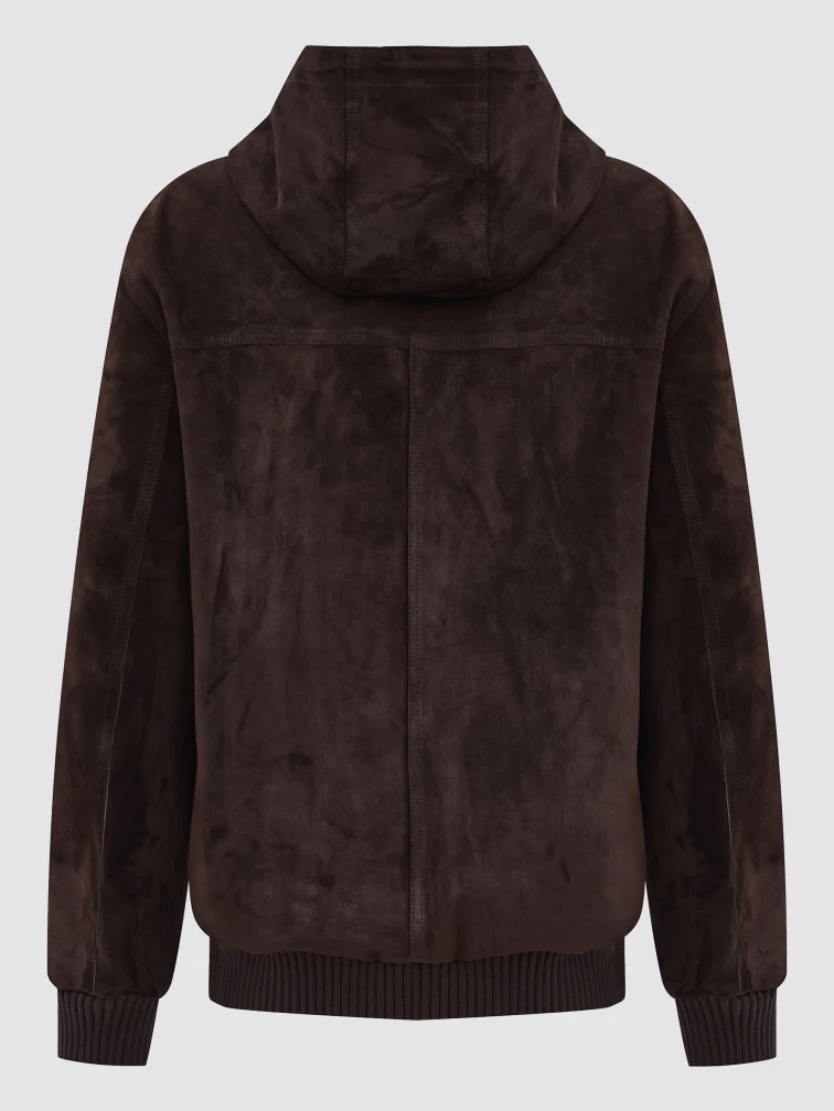 Коричневый замшевый мужской бомбер премиум класса 567з, размер 54, артикул 29890-1