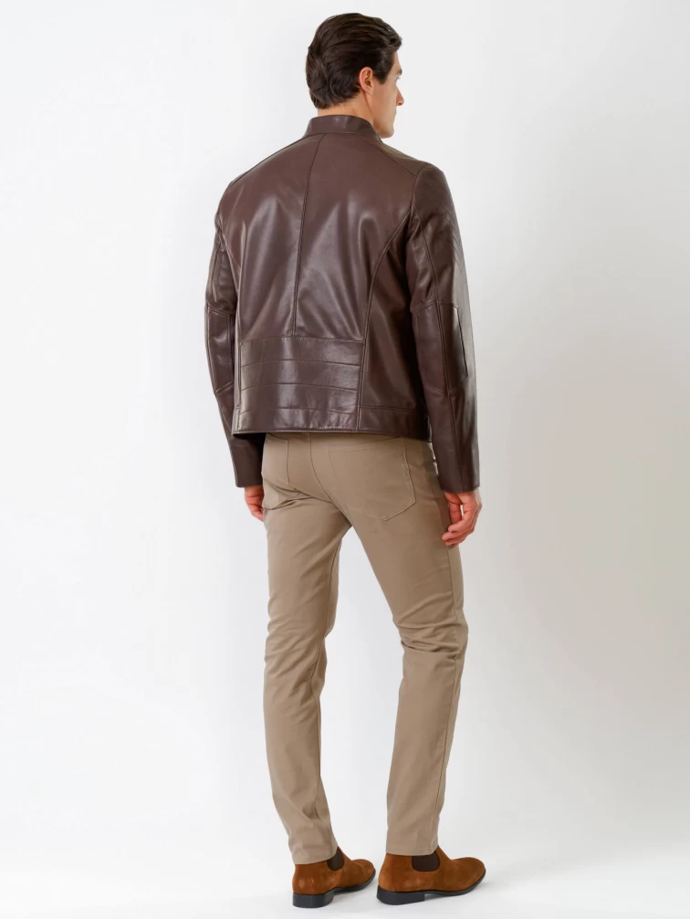 Кожаная куртка мужская 546, коричневая, размер 50, артикул 28711-4