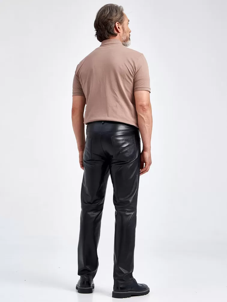Кожаные брюки мужские 01, черные, р. 48, арт. 120011-5