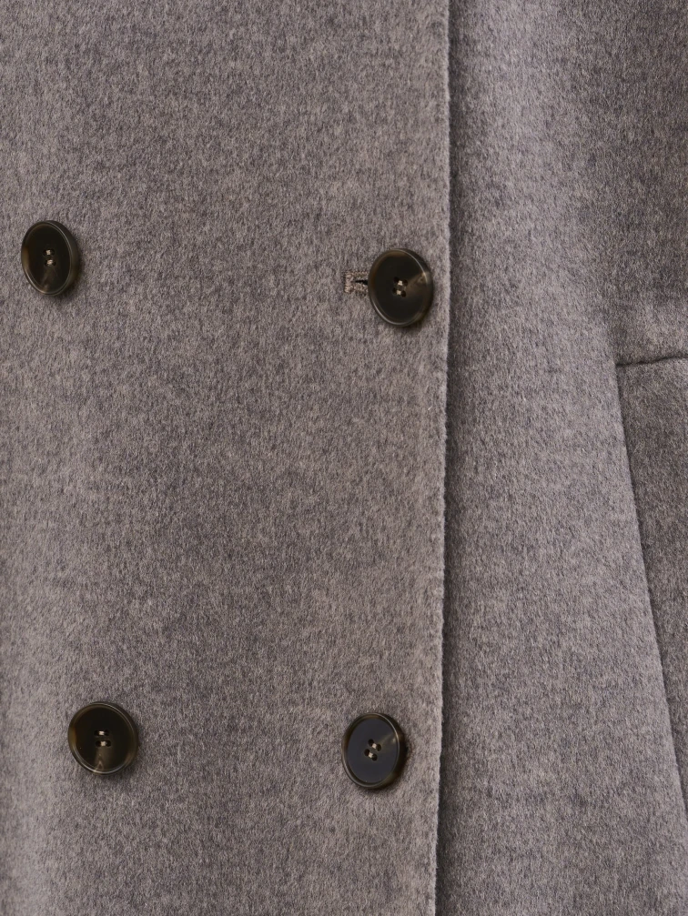 Серо-коричневое полупальто кашемировое женское 1095-85, размер 46, артикул 92550-3