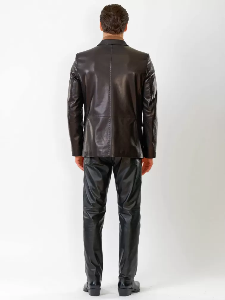 Кожаный пиджак мужской 543, черный, р. 62, арт. 27330-4