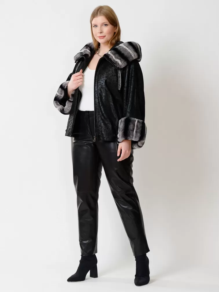 Демисезонный комплект женский: Куртка утепленная 397ш + Брюки 04, черный, р. 48, арт. 111287-0