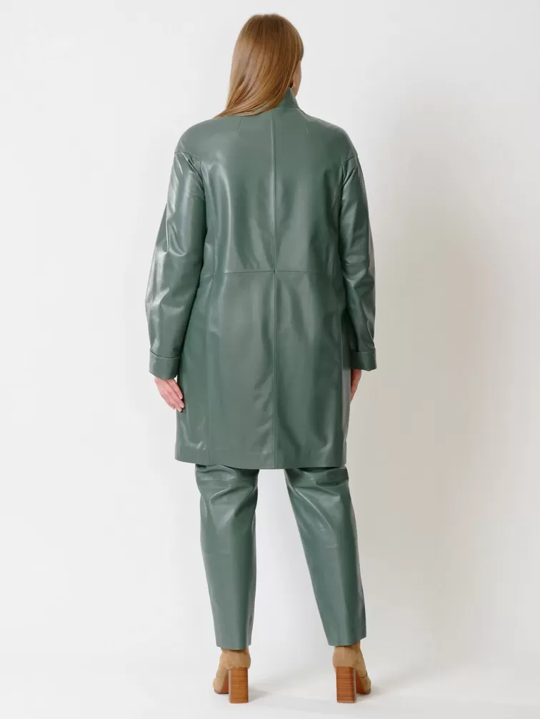 Кожаный комплект: Куртка женская 378 + Брюки женские 03, оливковый/оливковый, р. 46, арт. 111159-2