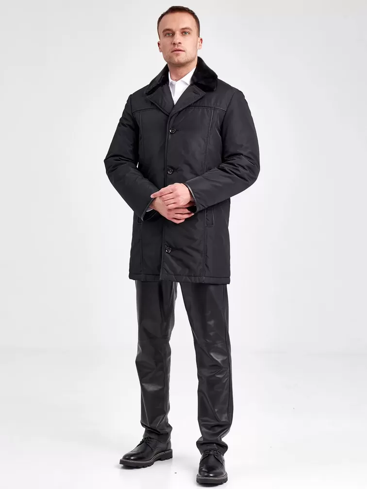 Текстильная куртка зимняя мужская Belpasso, с воротником меха нерпы, черная, р. 48, арт. 40920-5