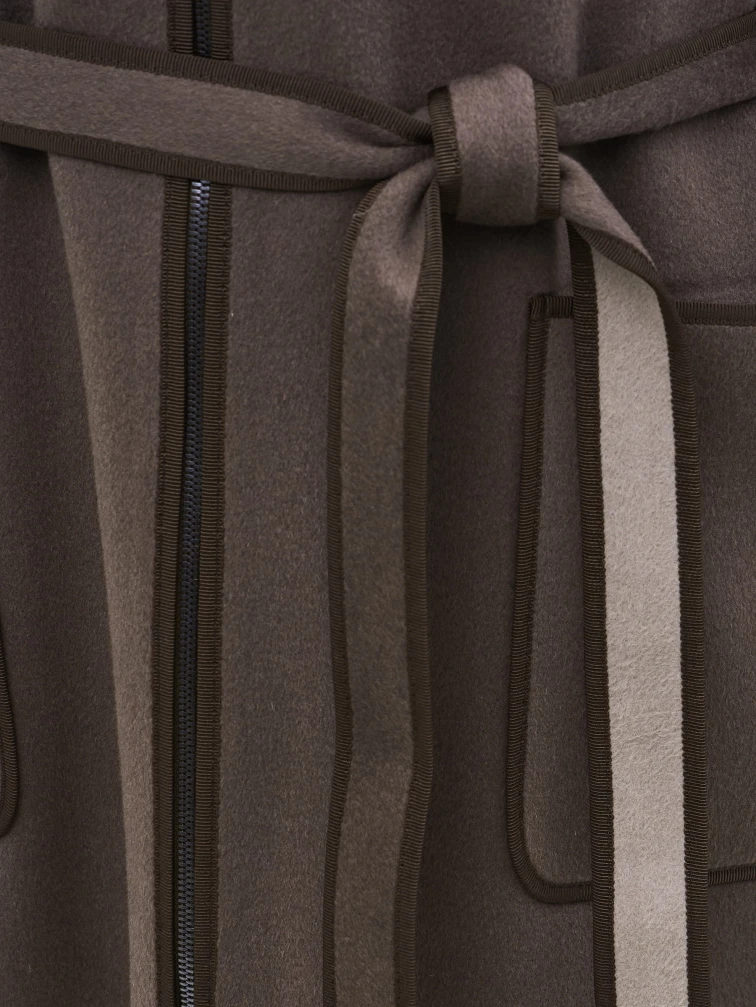 Пальто кашемировое женское темно-коричневое 1058-120, размер 46, артикул 92520-3