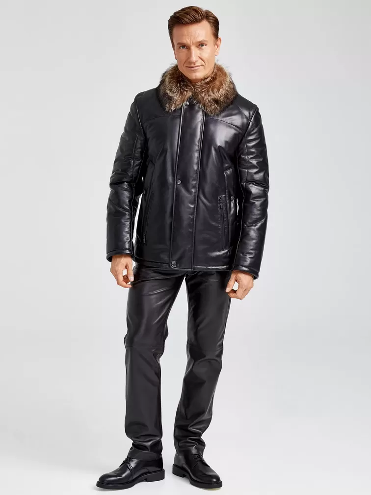 Куртка мужская утепленная Джастин + Брюки мужские 01, черный/черный, артикул 140410-0