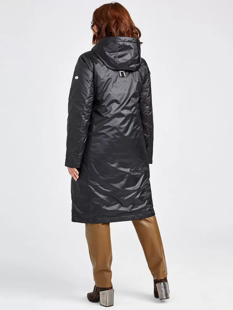 Демисезонный комплект: Пальто женское двухсторонние 21330 + Брюки женские 03, черный/коричневый, р. 42, арт. 111279-2