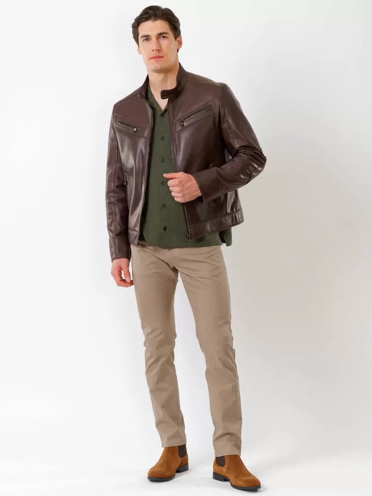 Кожаная куртка мужская 546, коричневая, р. 48, арт. 28711-3