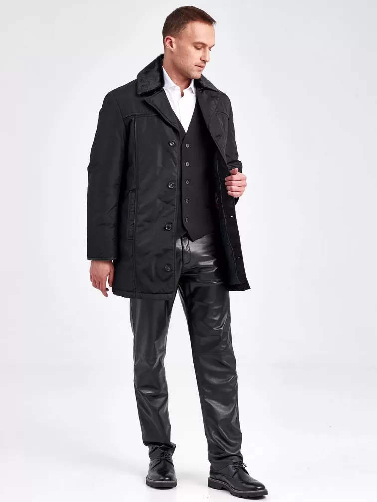 Текстильная куртка зимняя мужская Belpasso, с воротником меха нерпы, черная, р. 48, арт. 40920-1
