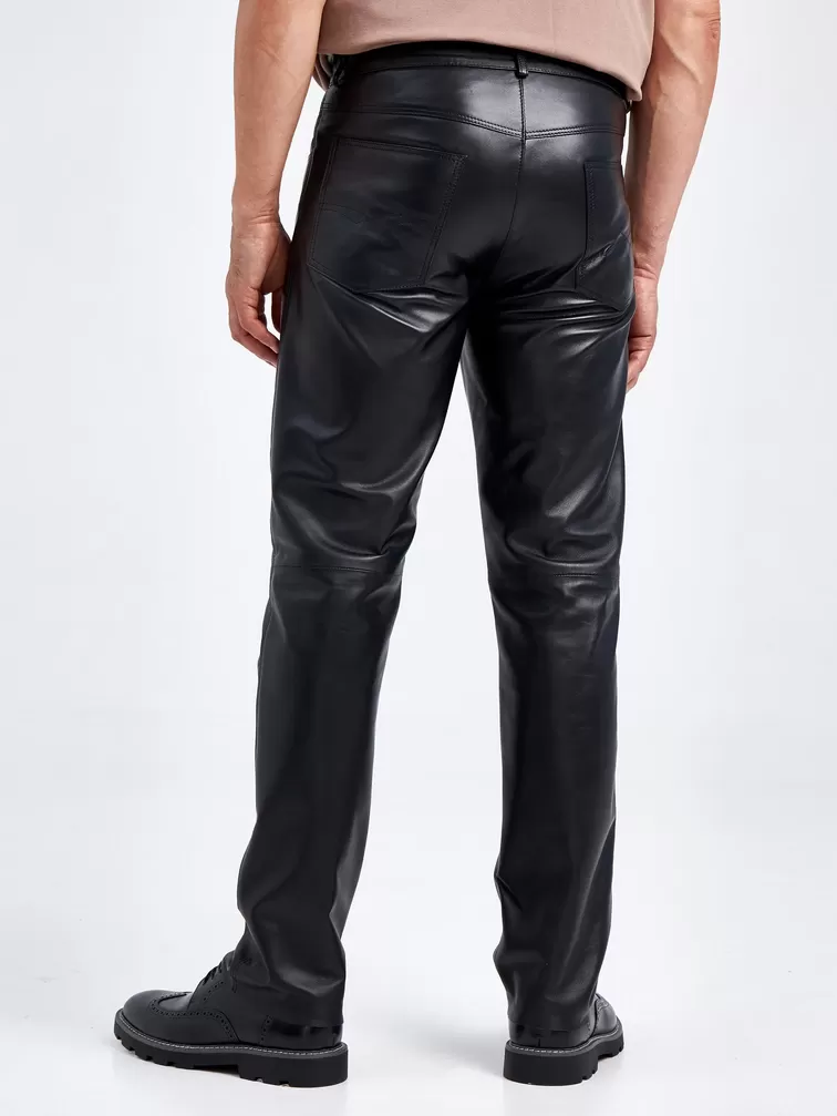 Кожаные брюки мужские 01, черные, р. 48, арт. 120011-6