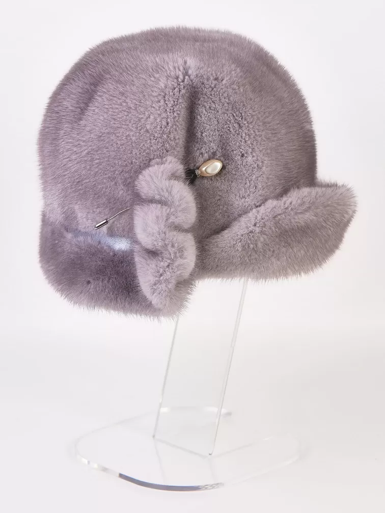 Головной убор (шляпа) из меха норки женский Забава, сапфировый, p.58, арт. 51610-1