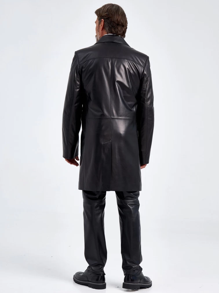 Мужской кожаный тренч премиум класса 2010-11, черный, размер 54, артикул 29050-4
