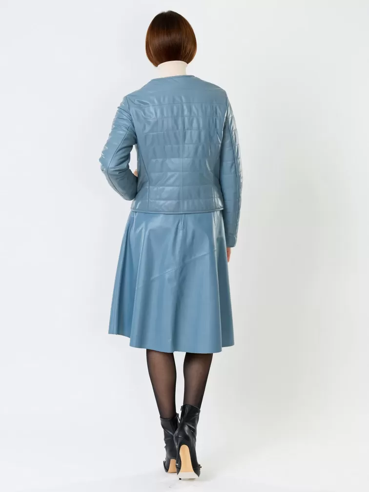 Демисезонный комплект женский: Куртка утепленная 306 + Юбка с поясом 01рс, голубой, р. 46, арт. 111165-2