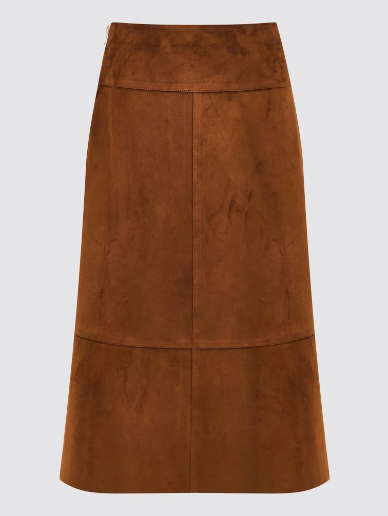 Замшевая юбка карандаш премиум класса 21з, виски, размер 44, артикул 92690-0