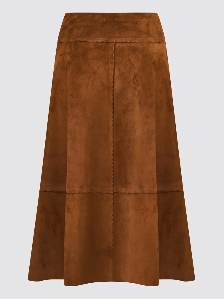 Замшевая юбка карандаш премиум класса 21з, виски, размер 44, артикул 92690-1