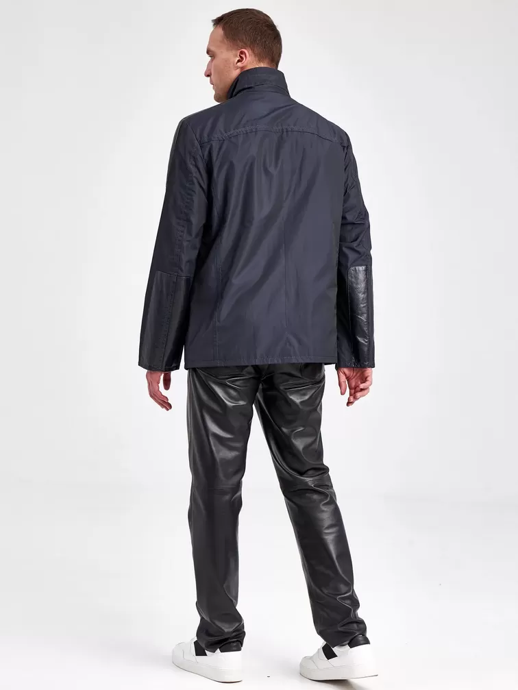Текстильная куртка мужская 07214, с кожаными отделками, черный, р. 48, арт. 40940-2