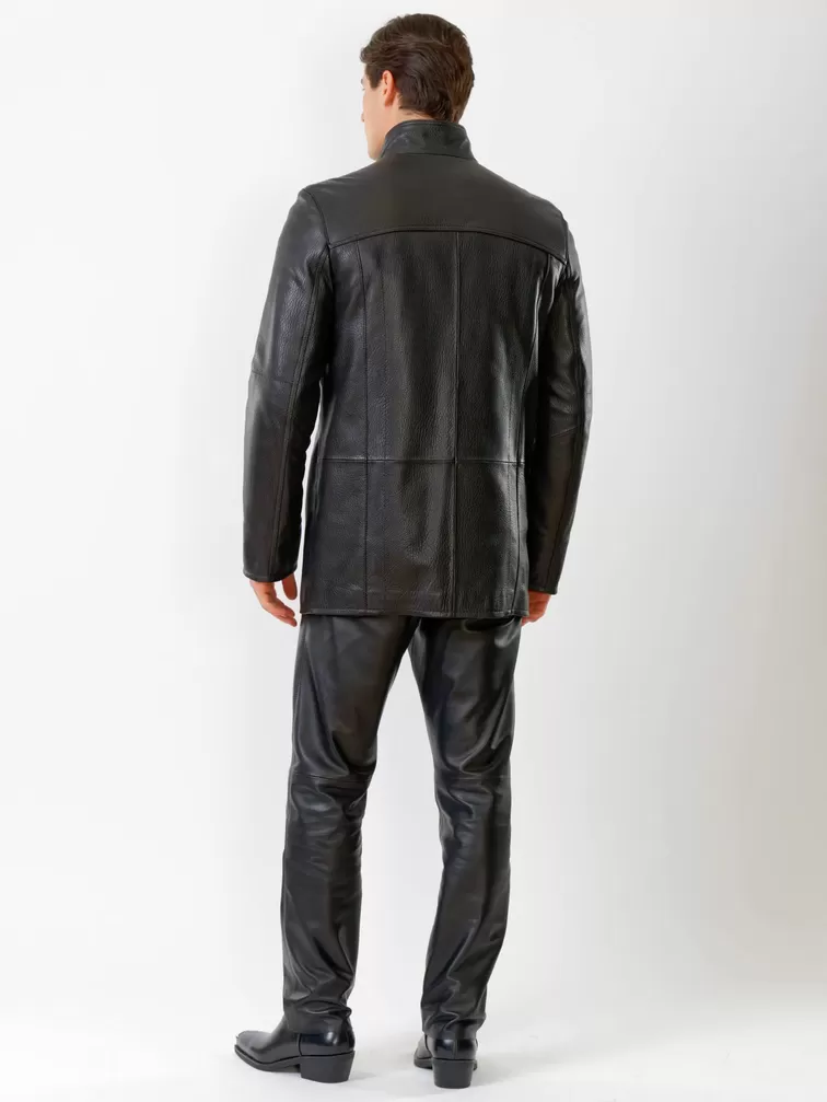 Кожаная куртка утепленная мужская 517нвш, черная, р. 48, арт. 40360-4
