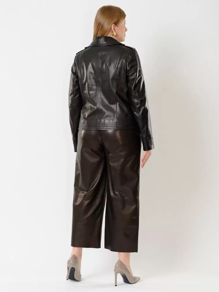 Кожаный комплект: Куртка женская 304 + Брюки женские 05, черный/черный, р. 44, арт. 111144-2