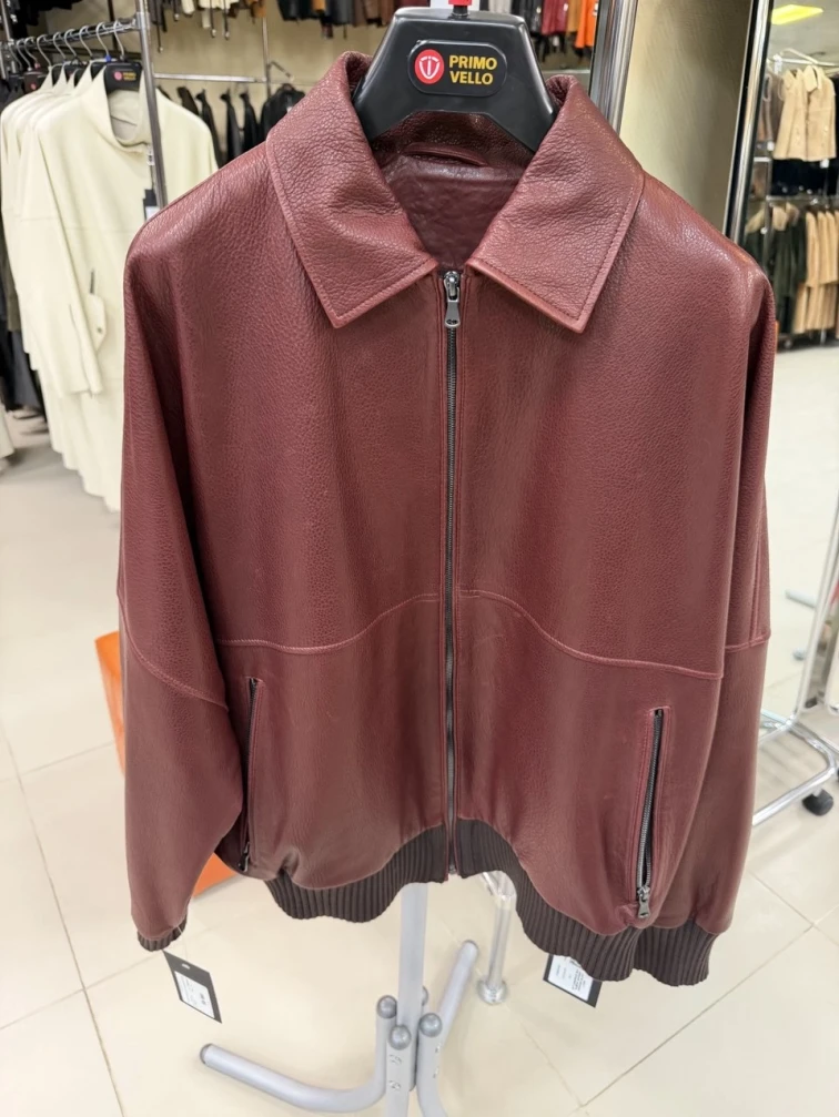 Женская бордовая кожаная куртка 3106, размер 44, артикул 92170-0