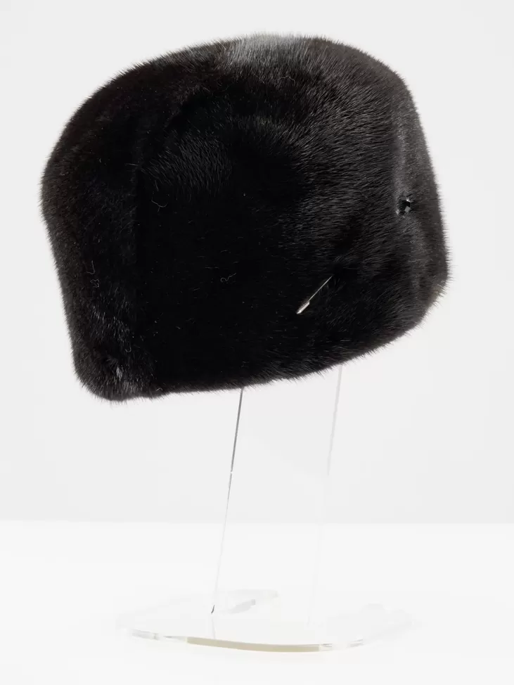 Женский головной убор из меха норки Стюардесса, черный, артикул 50750-1