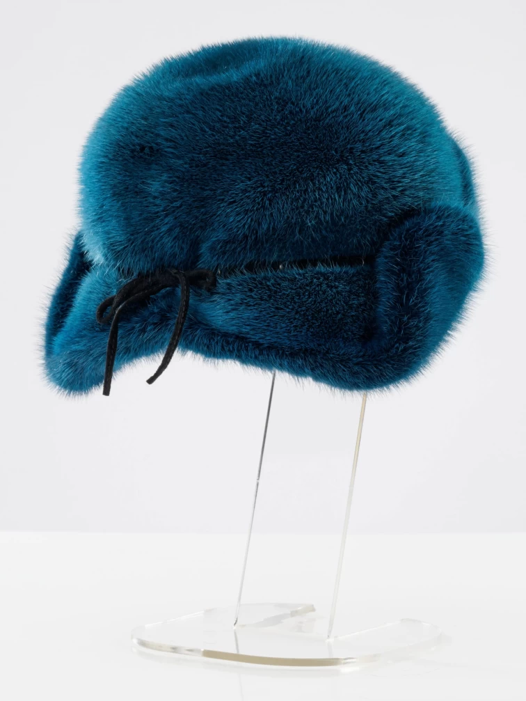 Головной убор из меха норки женский Зимушка, голубой, размер 59, артикул 50690-1