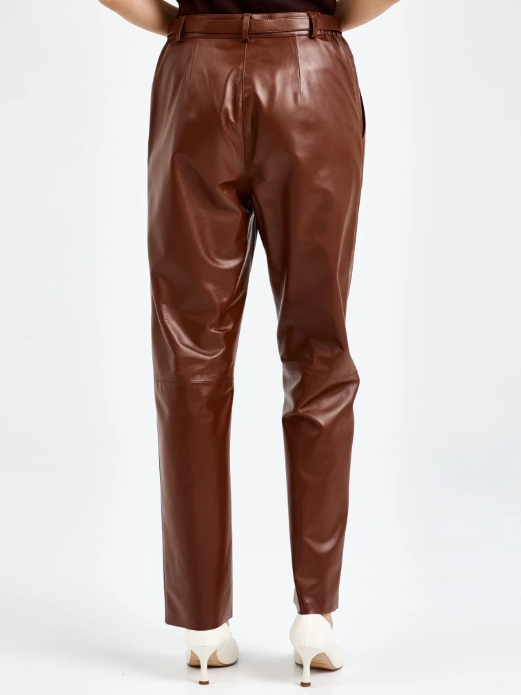 Женские кожаные брюки премиум класса 04, виски, размер 48, артикул 92610-5