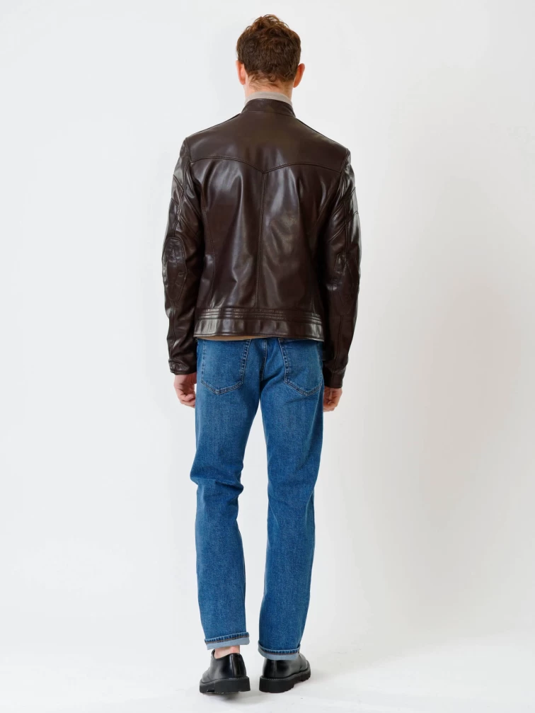 Кожаная куртка мужская 506о, коричневая, размер 48, артикул 28411-4