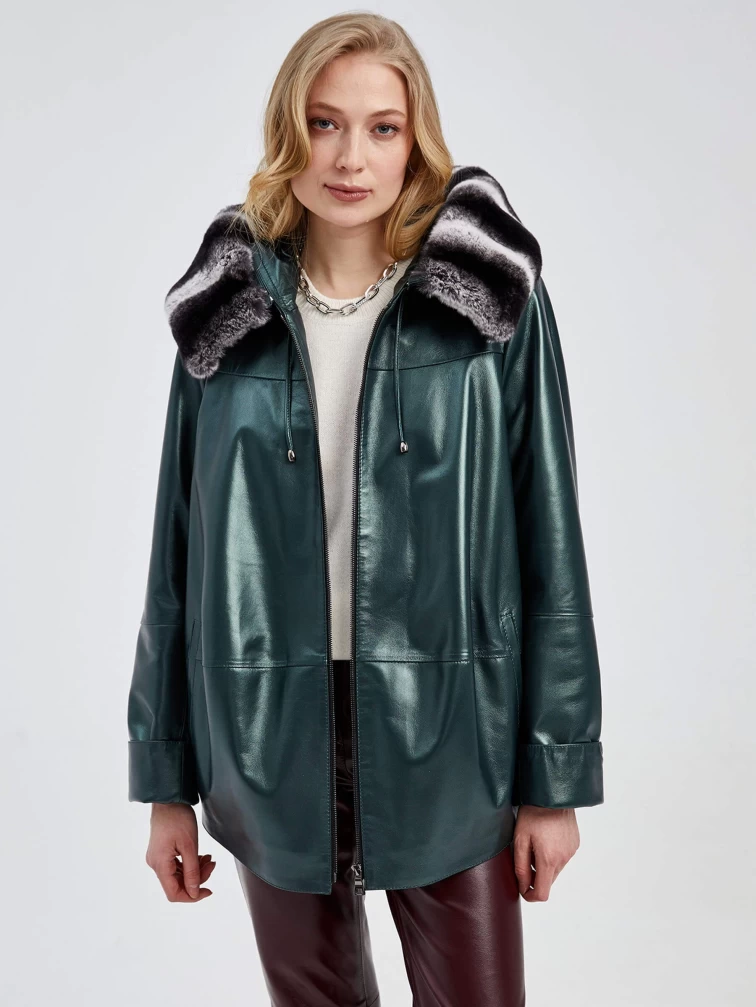 Демисезонный комплект женский: Куртка утепленная 308ш (у) + Брюки 02, зеленый/бордовый, размер 48, артикул 111134-4