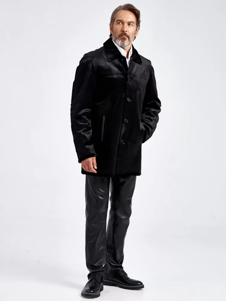 Меховая куртка из меха канадской нерпы мужская VE-7885, черная, p. 48, арт. 40790-5