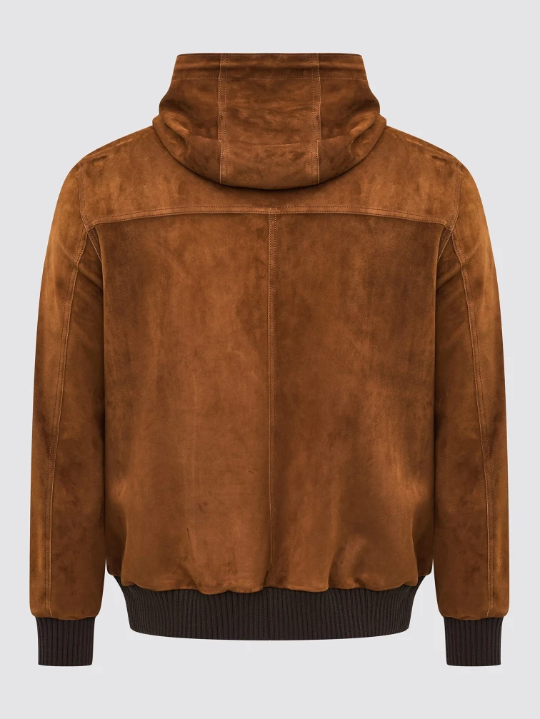 Замшевый мужской бомбер премиум класса 567з, виски, размер 50, артикул 29900-1