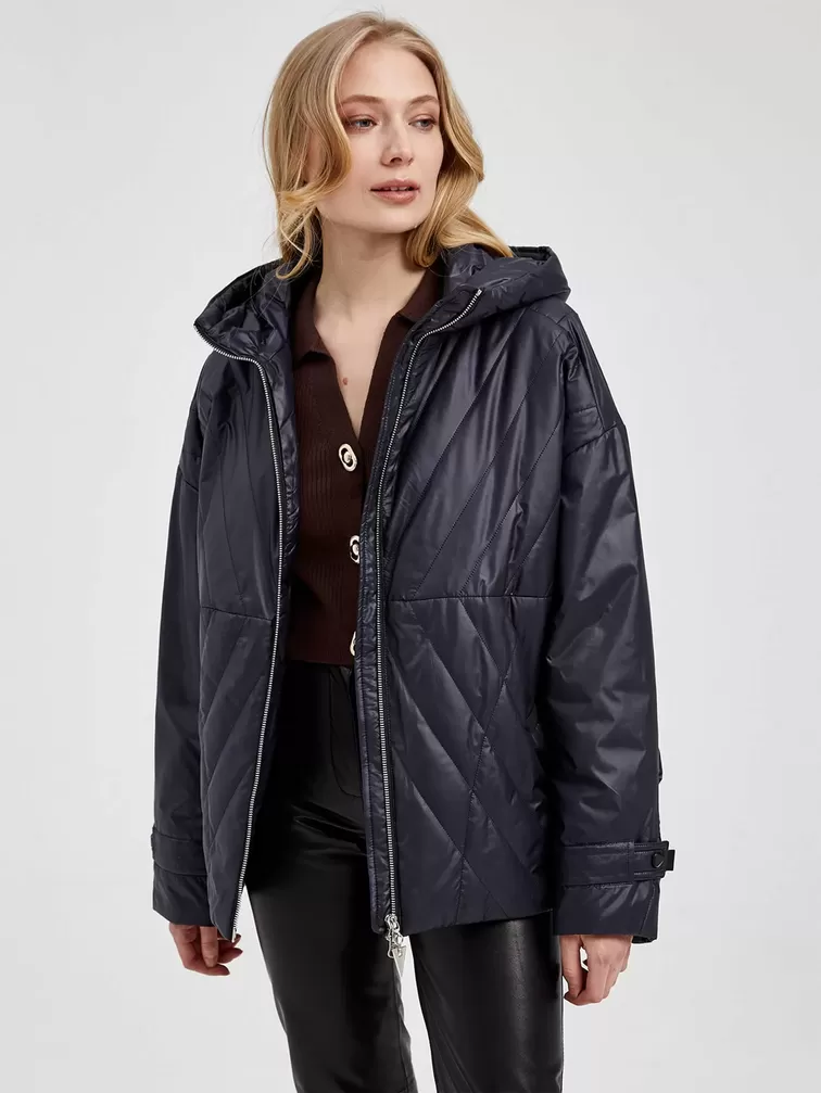 Демисезонный комплект женский: Куртка 20007 + Брюки 03, синий/черный, р. 42, арт. 111332-2