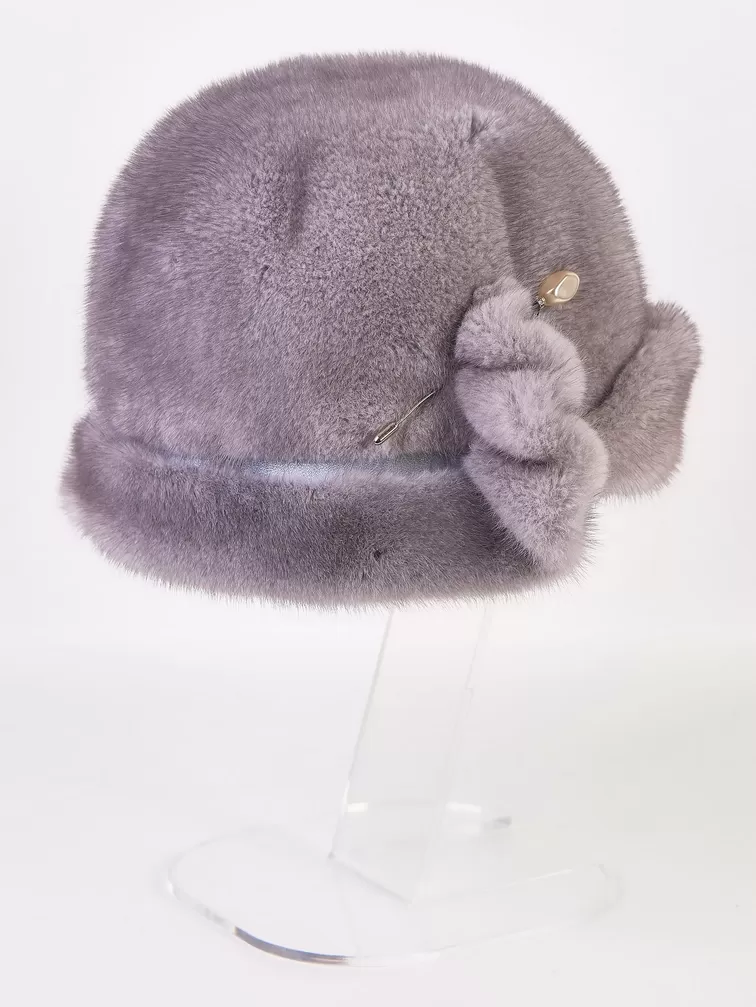 Головной убор (шляпа) из меха норки женский Забава, сапфировый, p.58, арт. 51610-2