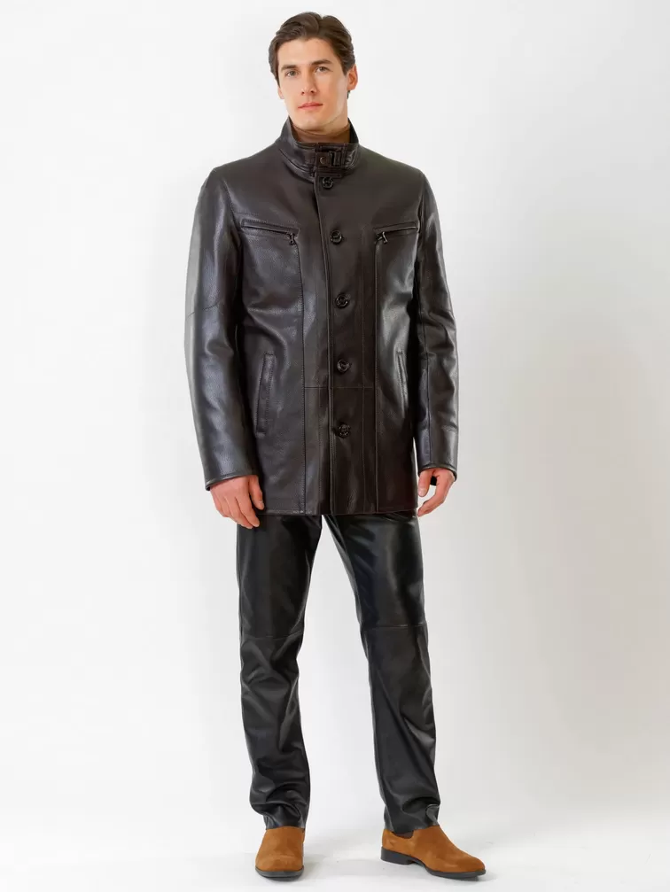 Куртка мужская 518ш + Брюки мужские 01, коричневый/черный, артикул 140510-0