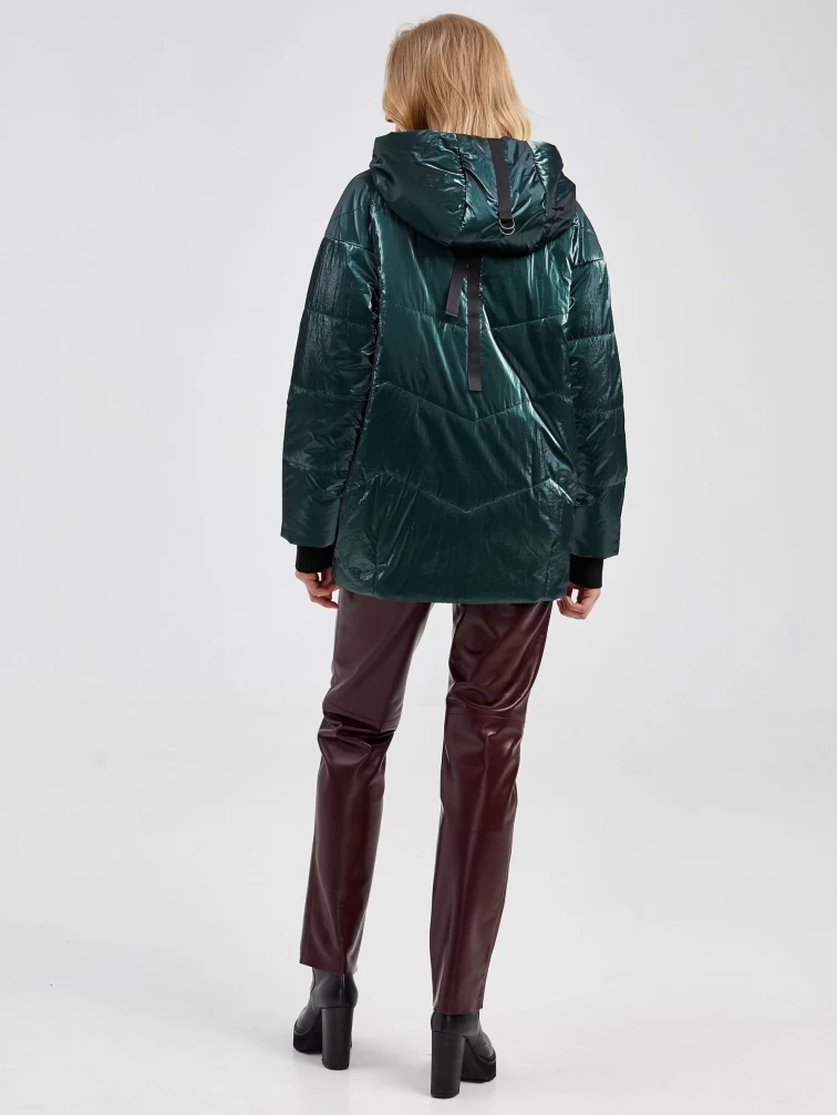Демисезонный комплект женский: Куртка 20032 + Брюки 02, изумрудный/бордовый, размер 42, артикул 111364-1
