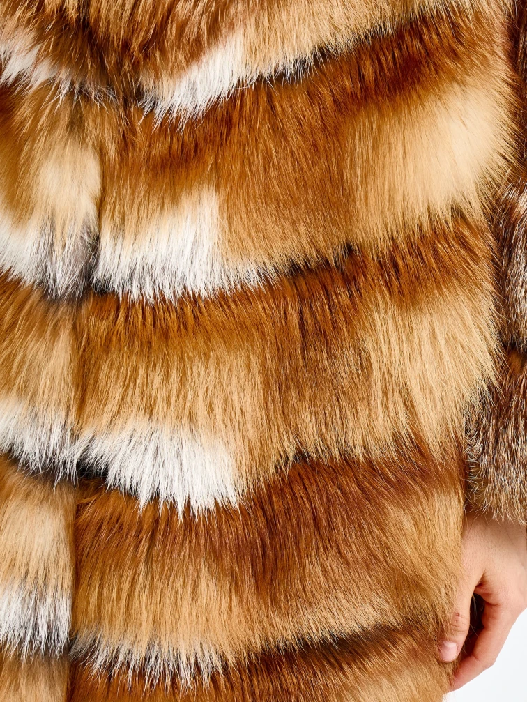 Женская короткая шуба из меха лисы Л1010-820, рыжая, размер 54. артикул 92730-3