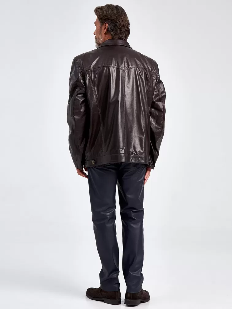 Кожаная куртка мужская 508, коричневая, p. 58, арт. 29570-2