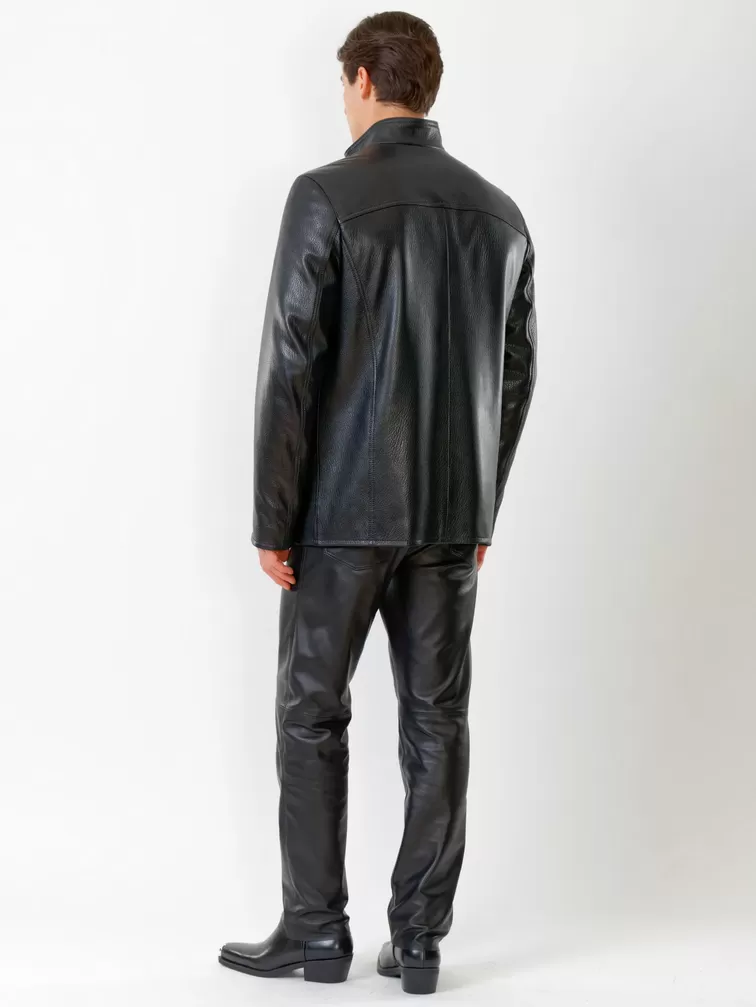 Кожаная куртка утепленная мужская 518ш, черная, р. 48, арт. 40370-4