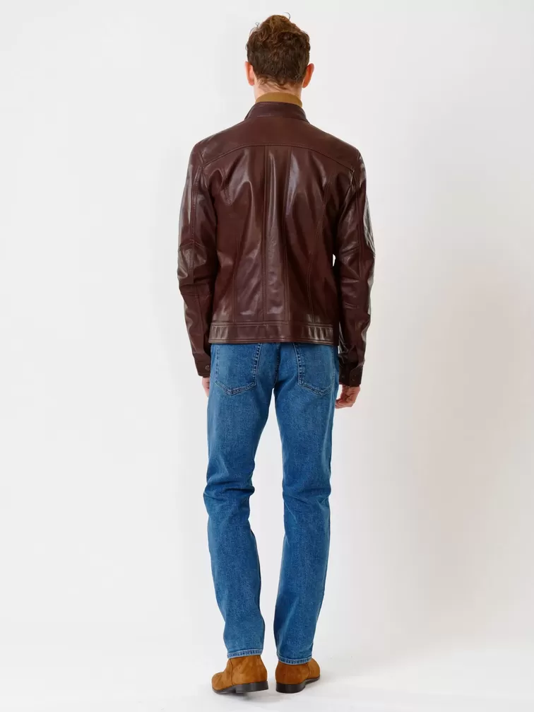 Кожаная куртка мужская 507, коричневая, р. 48, арт. 28420-4