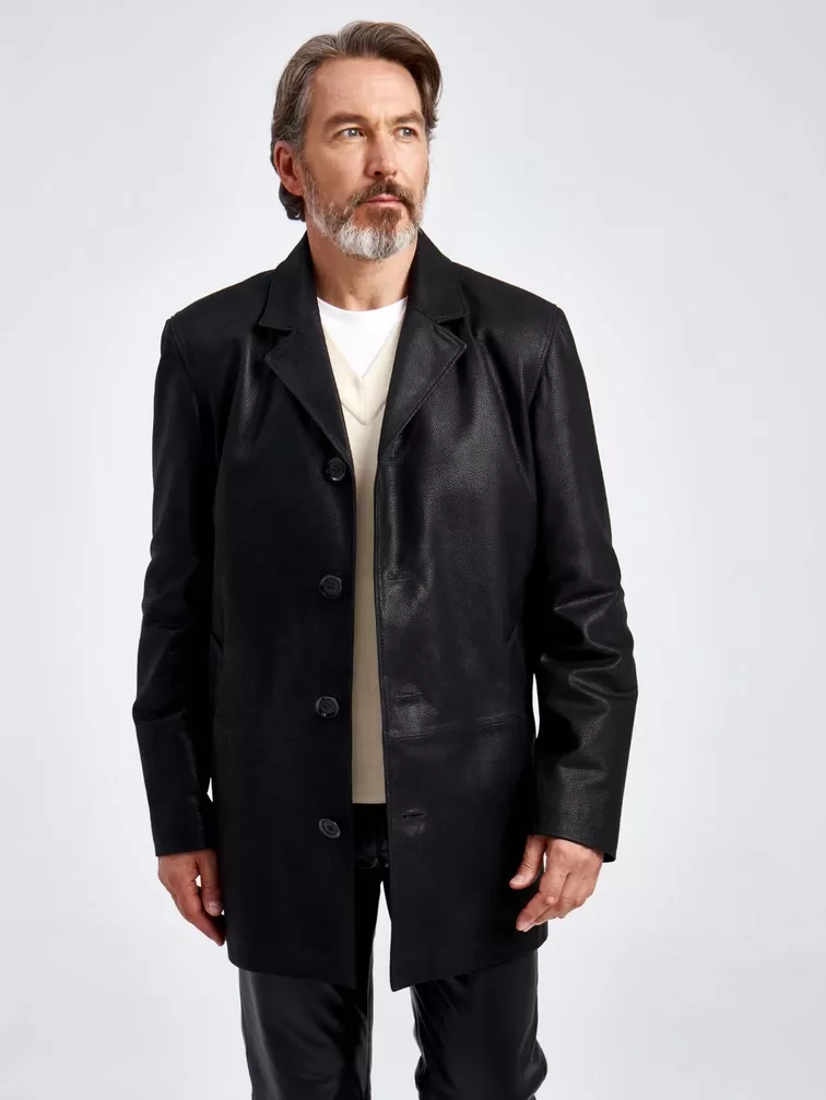 Кожаный пиджак мужской 21/1, черный DS, p. 48, арт. 29041-0