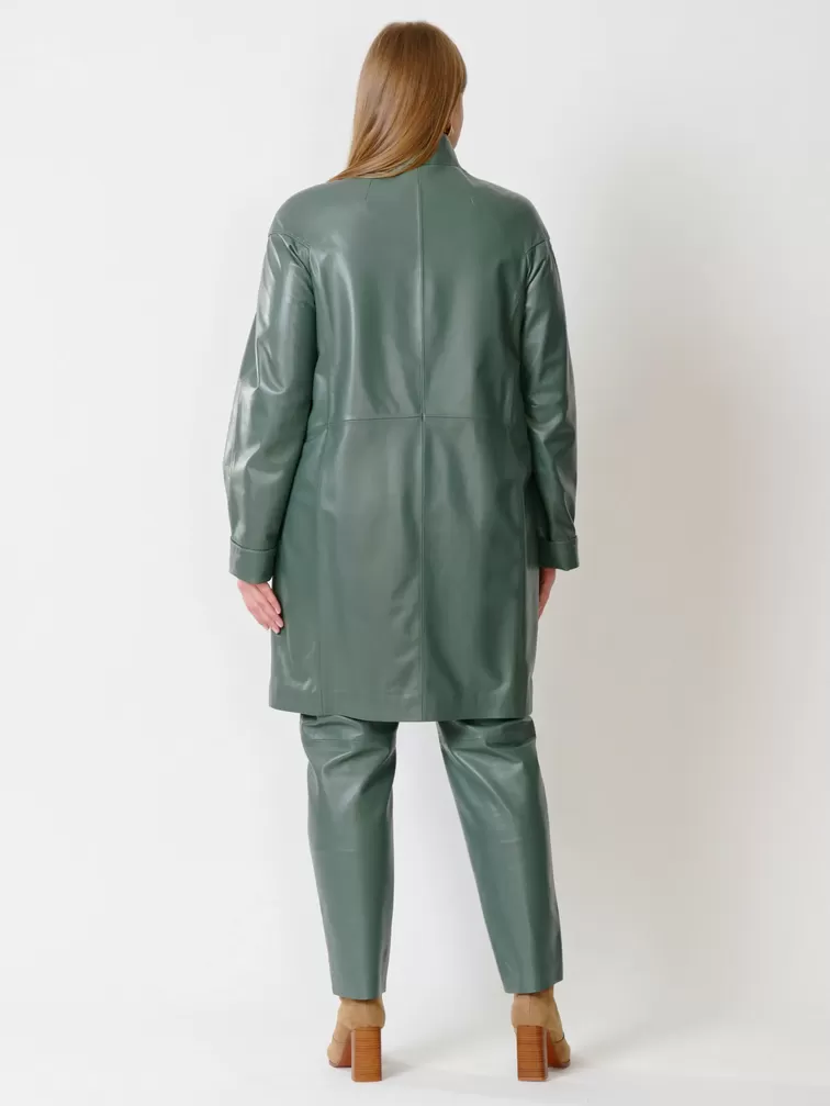 Кожаный комплект женский: Куртка 378 + Брюки 03, оливковый, р. 46, арт. 111159-2