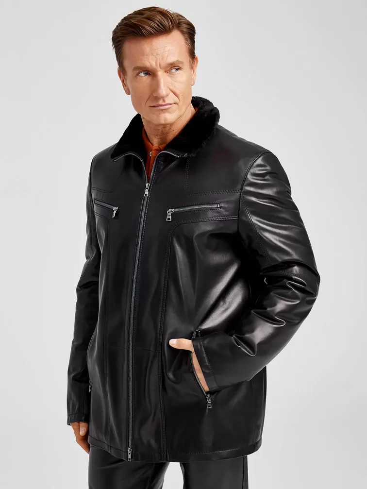 Куртка мужская утепленная 537мех + Брюки мужские 01, черный/черный, артикул 140430-3