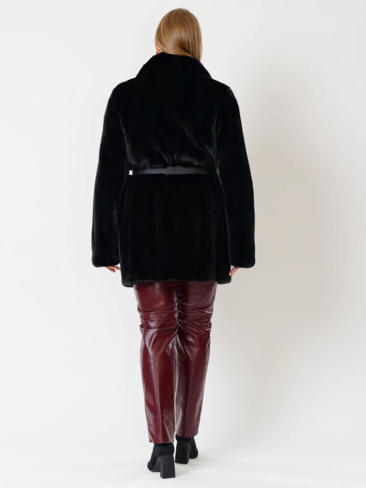 Куртка из меха норки женская Electra(ав), с поясом, черная, р. 52, арт. 32770-4