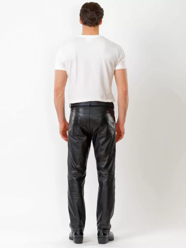 Кожаные брюки мужские 01, черные, р. 50, арт. 120020-1