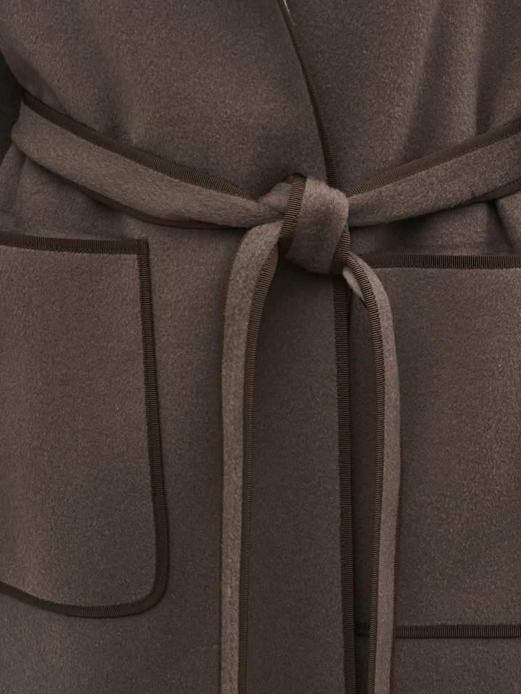 Женское кашемировое пальто темно-коричневое премиум класса 1055-125, размер 46, артикул 92490-3